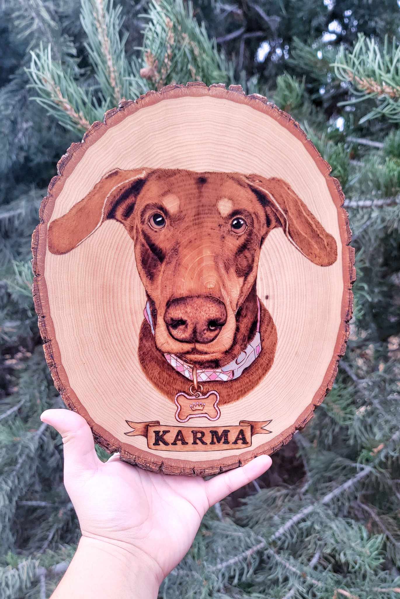 Custom Base wood Slice ( Size Medium )